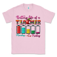Bubblegum Pink battery life of a teacher Classic Tee - BundleAndBundleShop