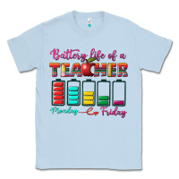 Dusty Blue battery life of a teacher Classic Tee - BundleAndBundleShop