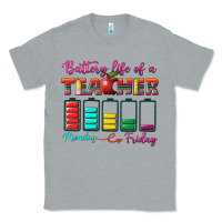 Heather Grey battery life of a teacher Classic Tee - BundleAndBundleShop