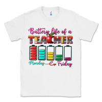 White battery life of a teacher Classic Tee - BundleAndBundleShop
