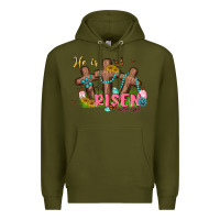 Army Green he is risen Premium Hoodie - MaliasSmallBusiness