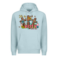Blue Mist he is risen Premium Hoodie - MaliasSmallBusiness