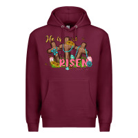 Burgundy he is risen Premium Hoodie - MaliasSmallBusiness