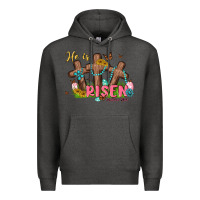 Charcoal Heather he is risen Premium Hoodie - MaliasSmallBusiness