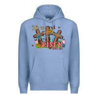 Colony Blue he is risen Premium Hoodie - MaliasSmallBusiness