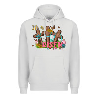 Dove Grey he is risen Premium Hoodie - MaliasSmallBusiness