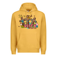 Mustard he is risen Premium Hoodie - MaliasSmallBusiness