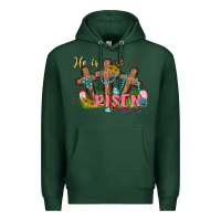 Sports Green he is risen Premium Hoodie - MaliasSmallBusiness