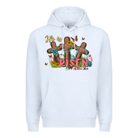 White he is risen Premium Hoodie - MaliasSmallBusiness