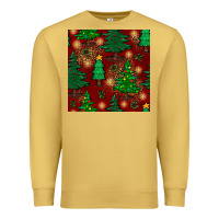 Antique Gold christmas trees seamless pattern Premium Sweatshirt - BundleAndBundleShop