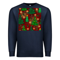 Navy christmas trees seamless pattern Premium Sweatshirt - BundleAndBundleShop