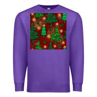 Purple christmas trees seamless pattern Premium Sweatshirt - BundleAndBundleShop