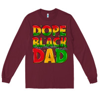 Burgundy dope black dad with stars Long Sleeve Tee - texasbilliewilder