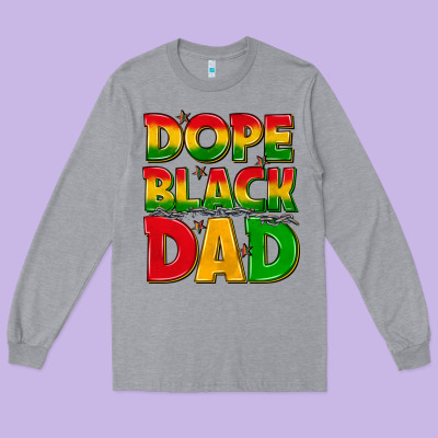 Long Sleeve Tee dope black dad with stars