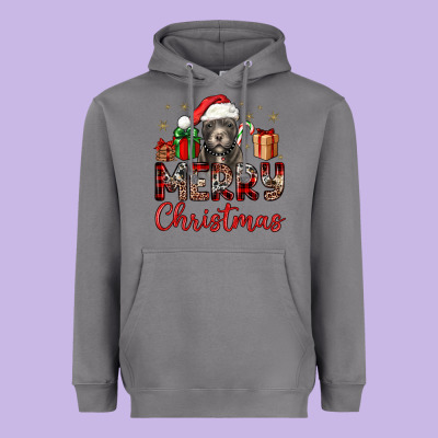 Merry Christmas Pitbull Heavyweight Hoodie Designed By Jahusdesignshop