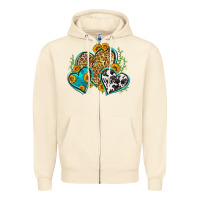 Sandshell leopard cowhide hearts Zipper Hoodie - Zillion Design Studio