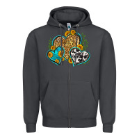 Smoke leopard cowhide hearts Zipper Hoodie - Zillion Design Studio