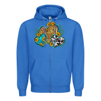 True Royal leopard cowhide hearts Zipper Hoodie - Zillion Design Studio