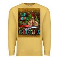Antique Gold small town christmas church Premium Sweatshirt - AdoDesignShop