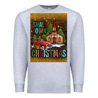 Heather Grey small town christmas church Premium Sweatshirt - AdoDesignShop