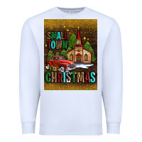 White small town christmas church Premium Sweatshirt - AdoDesignShop