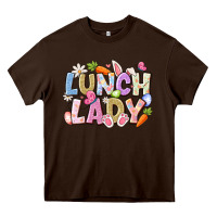 Chocolate Brown lunch lady easter Heavy Core Tee - CowhideDigitalArt
