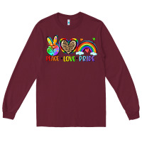 Burgundy peace love pride Long Sleeve Tee - Zillion Design Studio