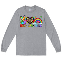 Heather Grey peace love pride Long Sleeve Tee - Zillion Design Studio