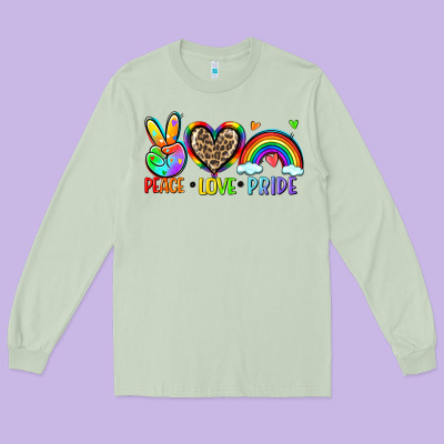 Peace Love Pride Long Sleeve Tee Designed By Zillion Design Studio
