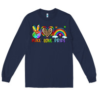 Navy peace love pride Long Sleeve Tee - Zillion Design Studio