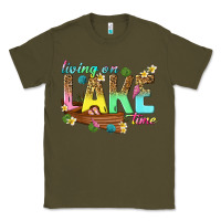 Army Green living on lake time Classic Tee - texasbilliewilder