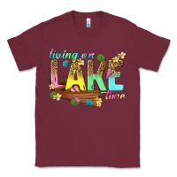 Burgundy living on lake time Classic Tee - texasbilliewilder