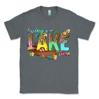 Charcoal Heather living on lake time Classic Tee - texasbilliewilder