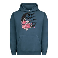 Pigment Midnight Navy all good things are wild and free Urban Hoodie - MaliasSmallBusiness