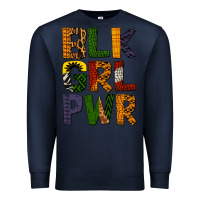 Navy black girl power Premium Sweatshirt - BundleAndBundleShop