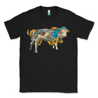 Black charolais bull with sunflowers and gemstone western patterns Classic Tee - RanaPortraitStore
