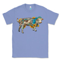 Colony Blue charolais bull with sunflowers and gemstone western patterns Classic Tee - RanaPortraitStore