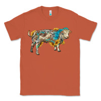 Copper charolais bull with sunflowers and gemstone western patterns Classic Tee - RanaPortraitStore