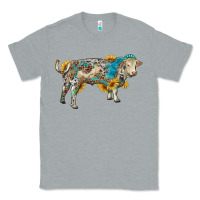 Heather Grey charolais bull with sunflowers and gemstone western patterns Classic Tee - RanaPortraitStore