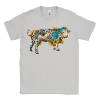 Moon Dust charolais bull with sunflowers and gemstone western patterns Classic Tee - RanaPortraitStore