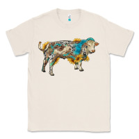 Natural charolais bull with sunflowers and gemstone western patterns Classic Tee - RanaPortraitStore