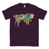 Charolais Bull With Sunflowers And Gemstone Western Patterns Classic Tee | Teevron