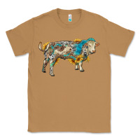 Toasted Coconut charolais bull with sunflowers and gemstone western patterns Classic Tee - RanaPortraitStore