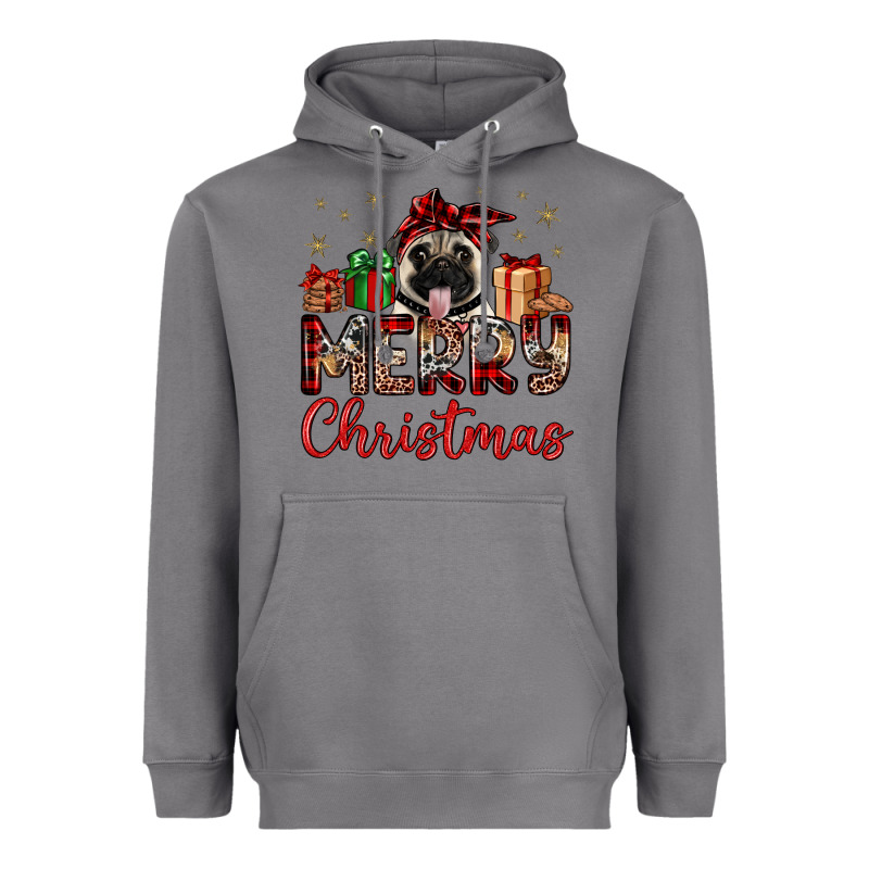 Merry Christmas Pug Heavyweight Hoodie by JahusDesignShop | Teevron