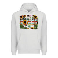 Dove Grey Howdy Serape And Sunflower Premium Hoodie - RanaPortraitStore