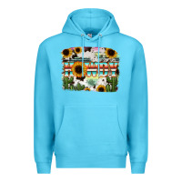 Ocean Blue Howdy Serape And Sunflower Premium Hoodie - RanaPortraitStore