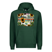 Sports Green Howdy Serape And Sunflower Premium Hoodie - RanaPortraitStore