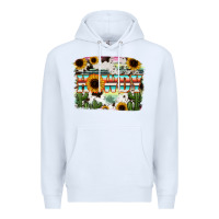 White Howdy Serape And Sunflower Premium Hoodie - RanaPortraitStore