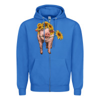True Royal pig with sunflowers Zipper Hoodie - RanaPortraitStore