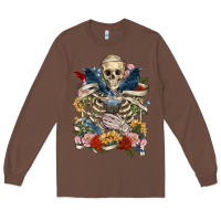 Chestnut Flower Boho Skull Skeleton Long Sleeve Tee - RanaPortraitStore